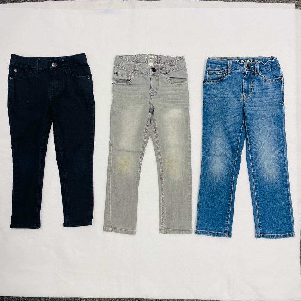 Cat & Jack 3 pairs Slim Jeans Blue, Gray and Black size 5